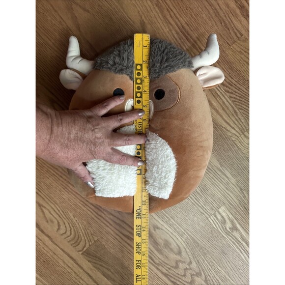 Shep The Highland Cow Squishmallows 13” Brown Spotted Bull Ring Plush 2023 - Picture 7 of 8